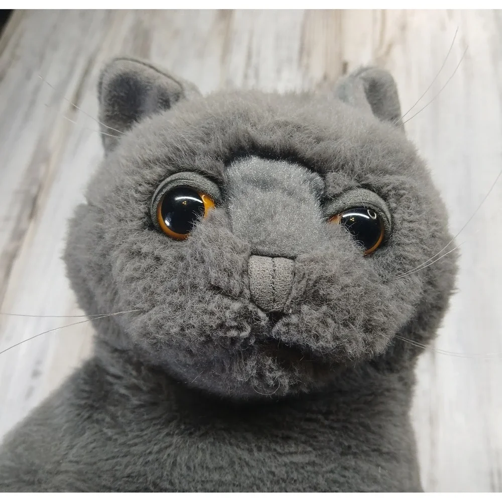 Folkmanis Grey Persian Cat Hand Puppet Plush Movable Mouth Grey 2850
